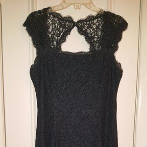 Adrianna Papell Charcoal Grey Lace Dress